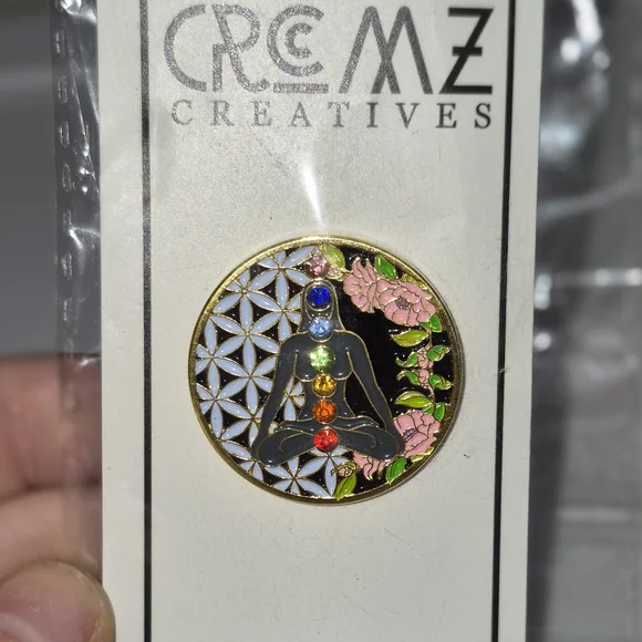 Yoga chakra Button/Pin Accessory - Picture 2 of 3
